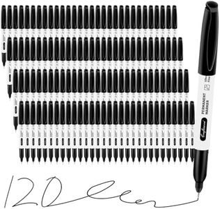 craftinova Black Ultra Fine Point Permanent Markers, Extra Fine Tip, Quick Drying and Waterproof, Fade Resistant Perfect on Paper, Glass, Metal, Plastic, Wood, Office & School Use, 120 Pack