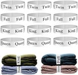 ZJCAHXJ 12pcs Bed Sheet Organizers and Storage Bands for Closet Organization Linen Labels King Twin Full Queen Bedding Bands Elastic Sheet Straps