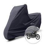 Neodrift 'SuperMax' Bike Cover Suitable for Triumph Bonneville T100 (All-Weather Motorcycle Protection, Water & UV Resistant, Dustproof, Windproof) (Colour: D.Gray - Black)