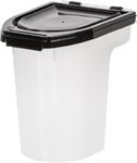 IRIS USA 3-Piece 6 Lbs / 8 Qt WeatherPro Airtight Pet Food Storage Container and Treat Box for Dog Cat and Bird Food, Keep Pests Out, Translucent Body, Easy Clean Up, BPA free, Clear/Black
