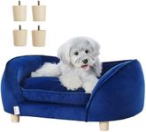 VEVOR Pet Sofa, Dog Couch for Medium-Sized Dogs and Cats, Soft Velvety Dog Sofa Bed, 37kg Loading Cat Sofa, Dark Blue