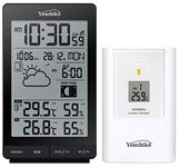 Youshiko Wireless Weather Station, (Official 2024 UK Version/Premium Quality/Clear Display) with Radio Controlled Clock Indoor Outdoor Temperature Thermometer, Humidity Barometric pressure