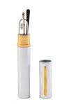 SOOLALA Super Slim Compact Reader Reading Glasses Reader w/Pen Clip Tube Case, Silver, Small