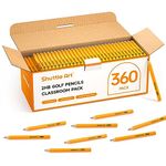 Shuttle Art 360 Pack #2 HB Golf Pencils, Wood-cased 3.5” Mini Pencils Bulk, Pre-sharpened Small Pencils for Kids Teachers Writing Marking Sketching, Classroom Essentials, Back to School Supplies