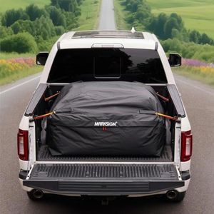 Marksign Truck Bed Cargo Bag 34 CuFt, Waterproof Heavy Duty PVC Storage Bag | 57x48x22in, 4 Built-in Ratchet Straps, Welded Seams, 3-Sided Zipper, Fits Full-Size Pickup Beds - Camping, Road Trips, Moving