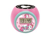 LEXIBOOK Projector Clock Unicorn with Snooze Alarm Function, Night Light with Timer, LCD Screen, Battery Operated, Pink, RL977UNI