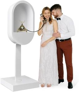 ZLPOWER Audio Guest Book Stand Phone Booth for Wedding Party Leave a Message Video Phone Wedding Decoration Telephone Booth Box Audio Guestbook Stand White Recording Table