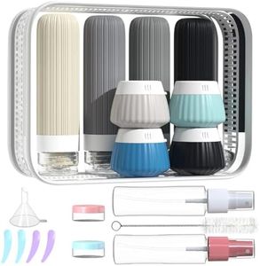 NuvaConx 18 Pack Travel Bottles Set, TSA Approved Leak Proof Silicone Squeezable Containers for Toiletries, Refillable Travel Accessories for Conditioner, Shampoo, Lotion & Body Wash Accessories