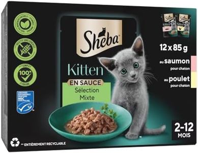 SHEBA® Kitten Sélection mixte en sauce sachets fraîcheur pour chaton / kitten 2 variétés 48x85g