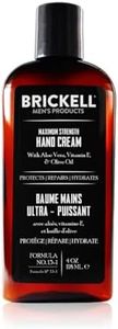 Brickell Men's Maximum Strength Hand Cream for Men, Natural and Organic Fast-Absorbing Hand Lotion with Vitamin E, Shea Butter, and Jojoba, 118 ml, Unscented