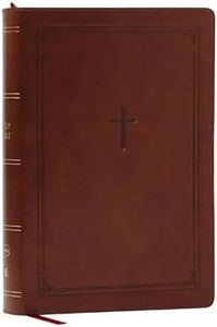 NKJV Giant Print End-of-Verse Reference Bible, Brown Leathersoft, Red Letter, Comfort Print: Holy Bible