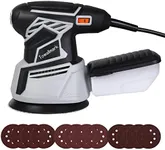 Orbital Sander, Towallmark 350W 2.6A Random Orbit Sander with 6 Variable Speeds,13000RPM, 12Pcs Sandpapers, 5-Inch High Performance Dust Collection System for Woodworking