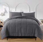 SDIII 3PCS Gray Comforter Set Twin, Bed in a Bag Grey Comforter Twin Size, Wrinkle and Fade Resistant, Lightweight Quilt Twin on Amazon, Twin