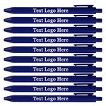 HEYZARDA Personalised Pens with Logo Text Name Bulk Custom Pen for Office Church School Business 100 Pcs, blue