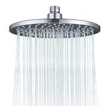 Rainfall Shower Head Fixed Showerhead 8.8-Inch Round Bathroom Rainhead Overhead Waterfall Shower Head with Adjustable Swivel Ball Joint | G1/2" Universal Fitting | ABS Chrome