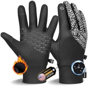 PULIOU Winter Running Gloves Touchscreen Lightweight Anti-Slip Thermal Liner Gloves Cycling Driving Thin Gloves for Men Women (Black-06, Large)