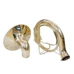 Indian Musical Instrument Chrome Finish 24" King Size Sousaphone Brass BB Big Bell Tuba With Mouth Piece and Carry Bag (Gold)