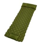 Kagbeni Ultralight Inflatable Sleeping Mat, 4 Inch Air Mattress with Built-in Foot Pump and Pillow, Lightweight Compact for Camping, Hiking - Green