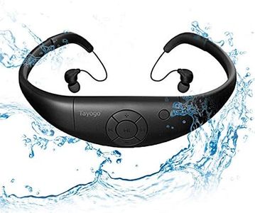 Waterproof MP3 Player for Swimming, Tayogo IPX8 8GB Underwater Headphones with Shuffle Feature, for Water Sports, Running, Diving-Black