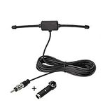 Eightwood FM Radio Antenna Car Stereo Radio Hidden Windshield Antenna with 300cm Cable DIN Plug Connector + ISO to DIN Female Adapter for Vehicle Car Truck Radio Stereo Receiver Head Unit