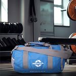 NIVIA Beast Gym Bag-4 Polyester/Unisex Gym Bags/Shoulder Bag for Men & Women with Separate Shoes Compartment/Carry Gym Accessories/Fitness Bag/Sports & Travel Bag/Sports Kit (Sky Blue)