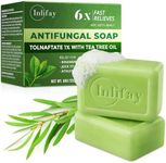 Inlifay Antifungal Soap with Tea Tree Oil: Antifungal Bar Soothing Care & Fast Itch Relief for Ringworm Jock Itch Tinea Versicolor Athlete's Foot - Home Travel Gym Use for Active Men