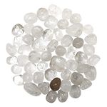 Shubhanjali Crystal Clear Quartz Tumble Stone Pebble Clear Quartz Crystals Raw Tumbled Gemstone for Reiki Healing Vastu Correction Gravels for Aquarium Home Décor Garden Table 100 Gm