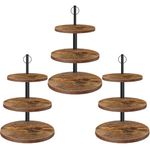 Cupcake Stand, 3 Tier Large Cupcake Stand,Round Cupcake Stand for 50 Cupcakes,Rustic Dessert Table Display Set Wood Cupcake Tower Cake Stand Tiered Tray Stand for Wedding Birthday Baby Shower 3 Pack