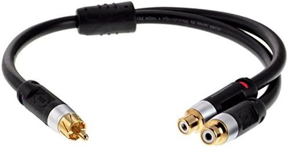 Mediabridge Ultra Series RCA Y-Adapter (12 Inches) - 1-Male to 2-Female for Digital Audio or Subwoofer - (Part# CYA-1M2F-P)