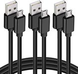 Mancro Micro USB Cable, Universal 3Pack 6ft Long Android Charger Cable, High Speed Sync Charger Cord and Micro USB Data Cord Wire for Samsung Galaxy S7 Edge, S7, S6 Edge, S6, Black