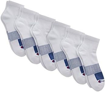Champion Men's, Performance Ankle Socks, 6-Pack, White - 6 Pack, 12-14