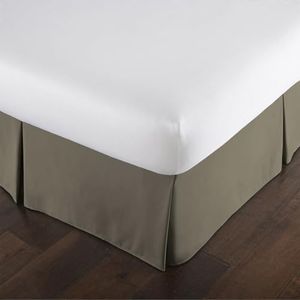 Southshore Fine Living, Inc. Pleated King Bed Skirt 14 Inch Drop - Pet Hair Resistant Dust Ruffle for King Size Bed - Wrinkle Free Bedskirt, Durable Microfiber Dust Ruffle, Easy Care - Dark Taupe