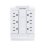 CyberPower GT600P 6 Outlet Swivel Grounded Wall Tap 6 Outlet Swivel White