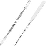 2Pcs Makeup Spatula metal Beauty Stainless Steel Cosmetics Metal Spatula Mixing Tool