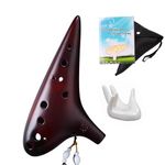 Zetong Legend of Zelda Ocarina 12 Hole Alto C with Textbook and Protective Bag, Perfect for Beginners and Professional Performance (Smoked Coffee)