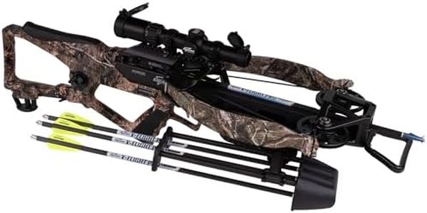 Excalibur Hybrid X Accurate High-Output CeaseFire Archery Hunting Crossbow - Overwatch Scope w/Rings, 4 Arrows with 100Gr & 150Gr Field Points, Rebolt Quiver Included | Without Case