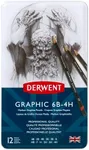 Derwent Graphic Drawing Pencils, Medium, Metal Tin, 12 Count (34214)