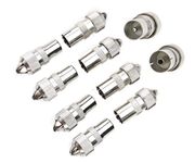 Liandasheng 10 PCS Aerial Connectors, Metal TV Aerial Connector Co-Axial Plug, 5x Female & 5x Male TV Aerial Coaxial Cable Connectors Adaptor, Coaxial/Coax RF Cable Plug, Coaxial Connector