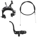 Rvvwhfn Front Fixie Road Bike Cruiser Brake Set Bike Brake Kit Bike Caliper Brake Kit Side Pull Brake Set For Most Fixie Bike Black