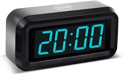 Timegyro Alarm Clock for Bedrooms, LED Digital Clock Battery Operated Small Wall Clock with 3 Level Brightness Adjustable,Snooze,12/24Hr,1.2" Digital Display for Desk, Bedside,Table, Travel