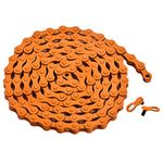 zonkie Single-Speed Bicycle Chain 1/2 x 1/8 Inch 116 Links (Orange, 1/2" ×1/8" 116 links)