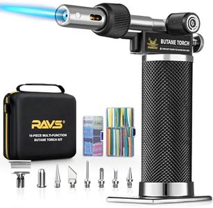 RAVS 16-piece Butane Torch Kit, Soldering Torch Kit with 100 pcs Waterproof Wire Connectors with 140 pcs Heat Shrink Tubing Kit, Cordless Butane Soldering Iron Kit without Fuel