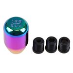 Possbay Gear Shift Knob Car Shifter Adapter 5 Speed Universal Shift Knob Manual Gear Shifter Stick with 3 Adapters 8mm 10mm 12mm for Cars Aluminum (Colorful)