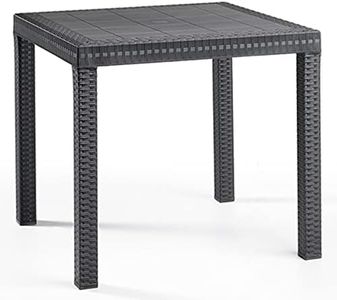 SF Savino Filipo Table basse King en résine imitation rotin Noir anthracite