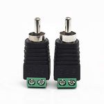 2PCS RCA Cable Audio Adapter Male Plug to AV Screw Terminal Audio Video Speaker Wire Connectors Adapter