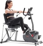 Sunny Health & Fitness Smart Indoor Recumbent Bike Trainer, Home Full Body Workout & Cardio Cycling Machine for Seniors, Free SunnyFit Bluetooth Connect, Optional Arm Exerciser Hand Cycle & Bands