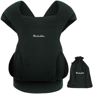 Mochila Portabebes MINITUSKIES EasyWrap y Cuelga Chupetes | mochila bebe portabebes recien nacido Ergonómica y Transpirable, canguro para bebe 4 posiciones en 1 | Peso Recomendado 3 a 15 Kg (Verde)