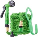 Expandable Garden Hose Set | Expandable Water Hose Pipe | 7 Way Spray Gun, Hose Holder & Tap Brass Connectors | Burst Proof, No-Leaking & Tangle Free | includes Free Bag | Expands to 100ft in Green