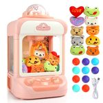 M MUNCASO Mini Claw Machine,Toys for 3-8 Year Old Kids,Claw Machine for Kids Birthday Gifts Arcade Game with Music Grabber Machine with 10 Dolls and 10 Twisted Eggs Giving Children Gift