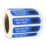 500 for Rectal Use Only Stickers Waterproof - 1.5" x 3/8" Blue Permanent Adhesive Rectal Use Only Stickers Labels